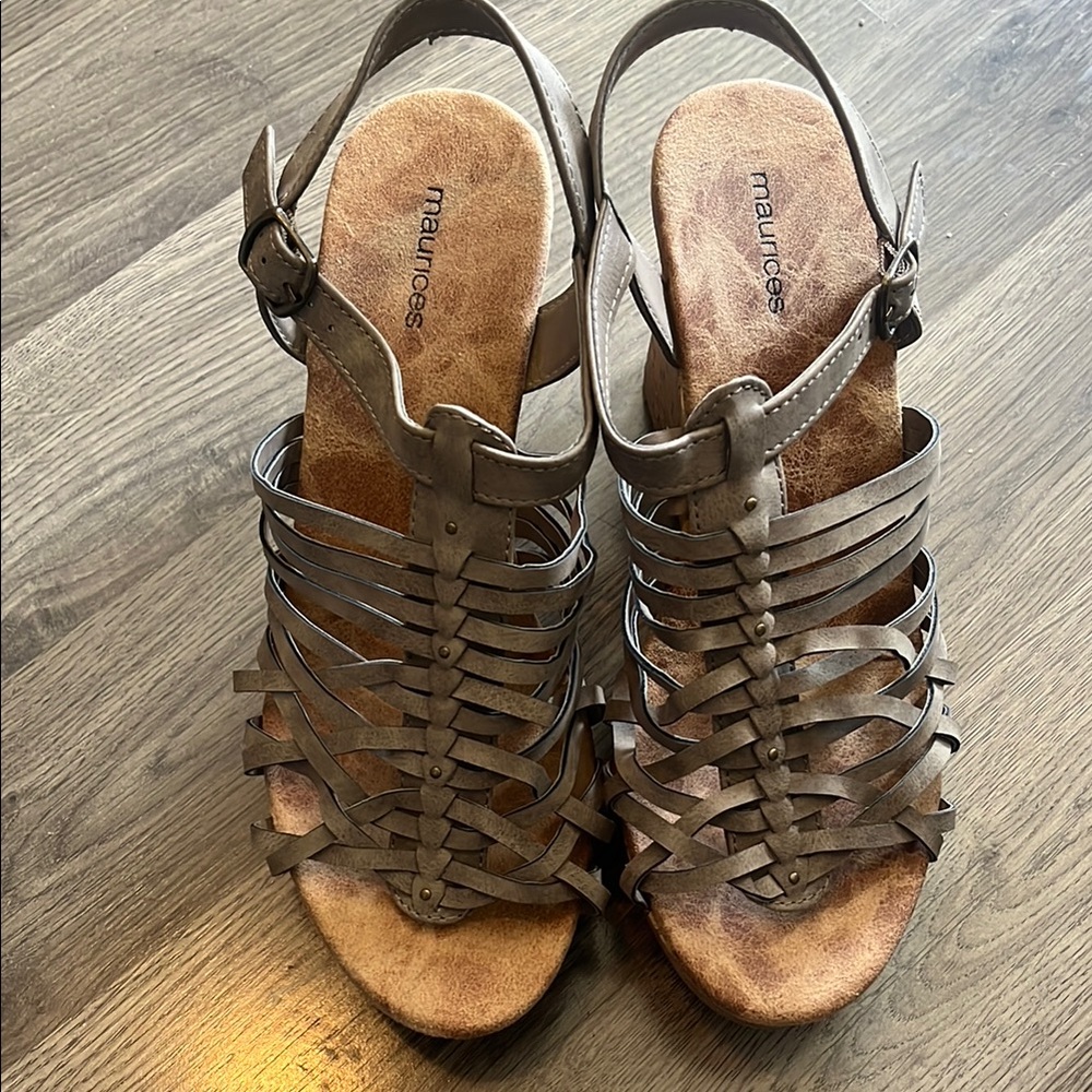 Maurices Brown Wedge Sandal